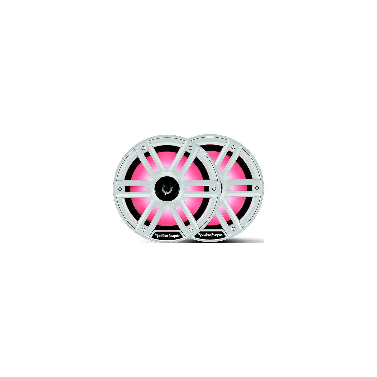 Rockford Fosgate M28H Color Optix Marine 2-Way Horn Speakers, White / Stainless
