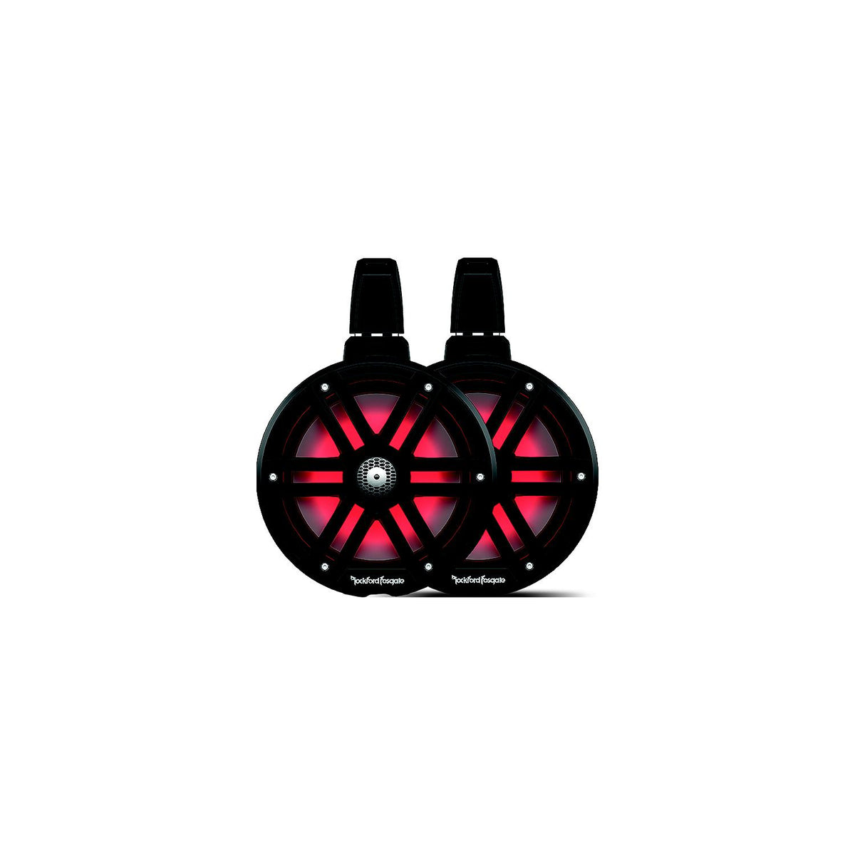 Rockford Fosgate M2WL8B Color Optix 2-Way Wake Tower Can Speakers, 8″ w/ White & Stainless Grills