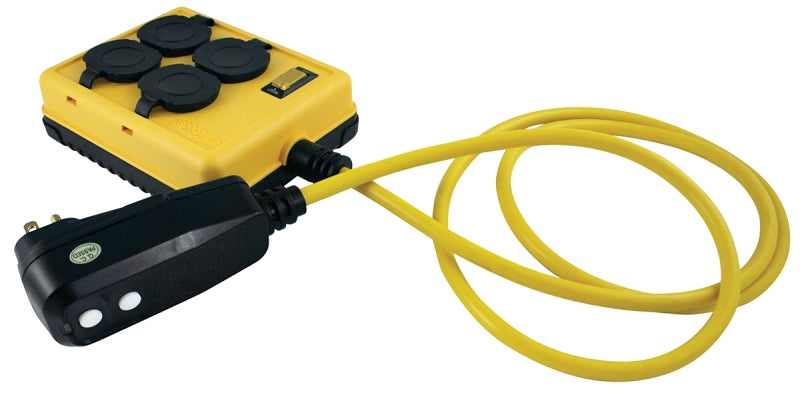 Southwire 2516 Duplex Right-Angle Quad Box, 15 A, 125 V, Yellow