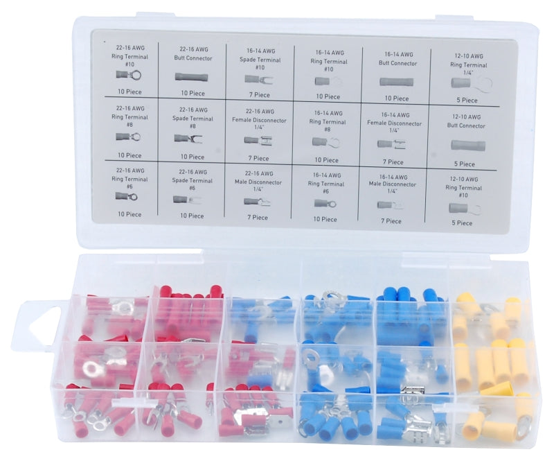 ProSource 60201 Electrical Terminal Connector Assortment, Red, Yellow & Blue, Tin Plated