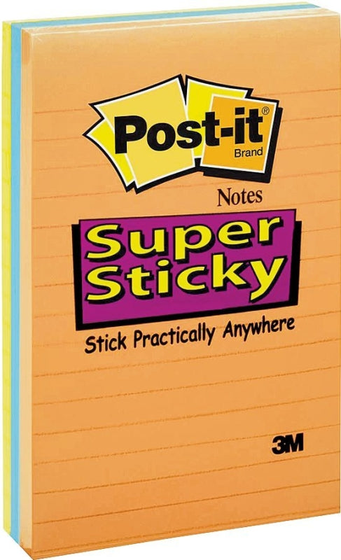 Post-it 4645-35SAN Super Sticky Note, Assorted Neon