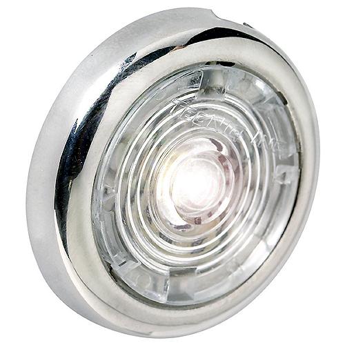 1-1/2" White Interior/Exterior Light w/SS Bezel