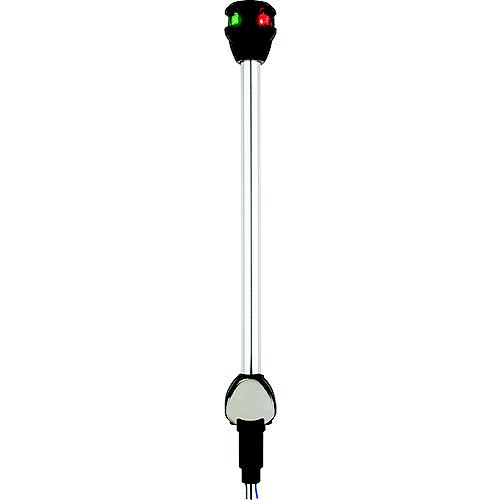 Attwood LightArmor Bi-Color LED Navigation Pole Light, 14″ Straight w/Task Light