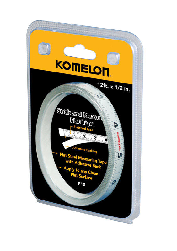 Komelon 12 ft. L X 1/2 in. W Flat Adhesive Tape Measure 1 pk
