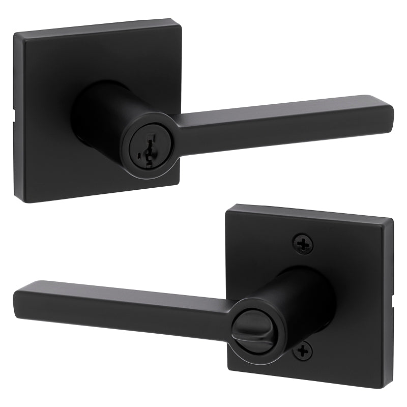 Kwikset Signature Series 740HFL SQT 514 SMT Entry Lever, Matte Black, Zinc, Residential, Re-Key Technology: Smart Key
