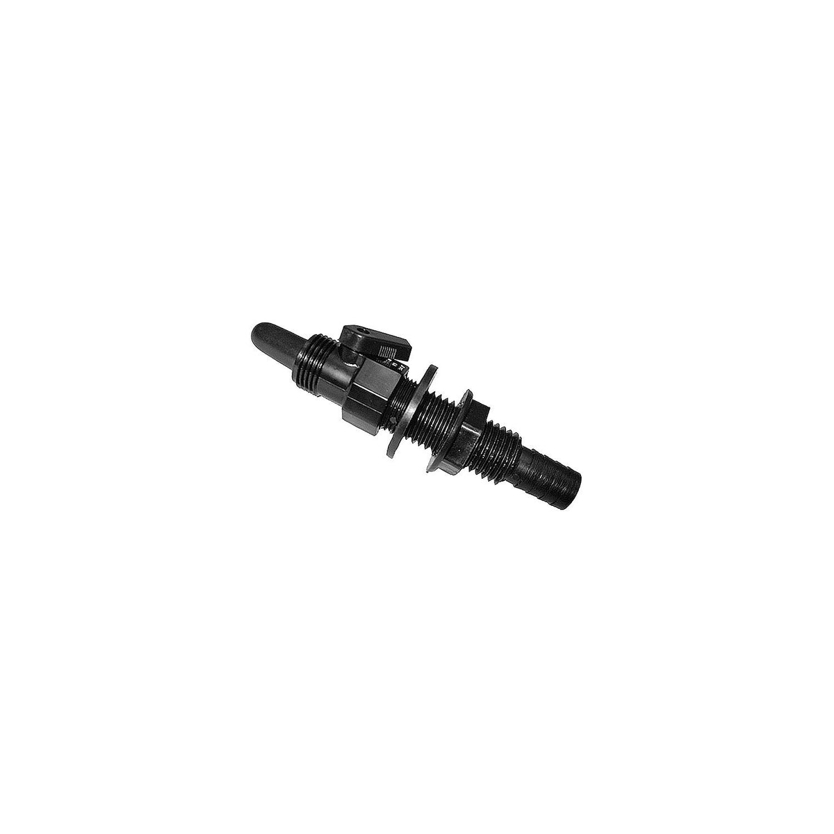 T-H Marine AHV1DP Straight Aerator Head w/Shut-Off Valve, 3/4″, Black