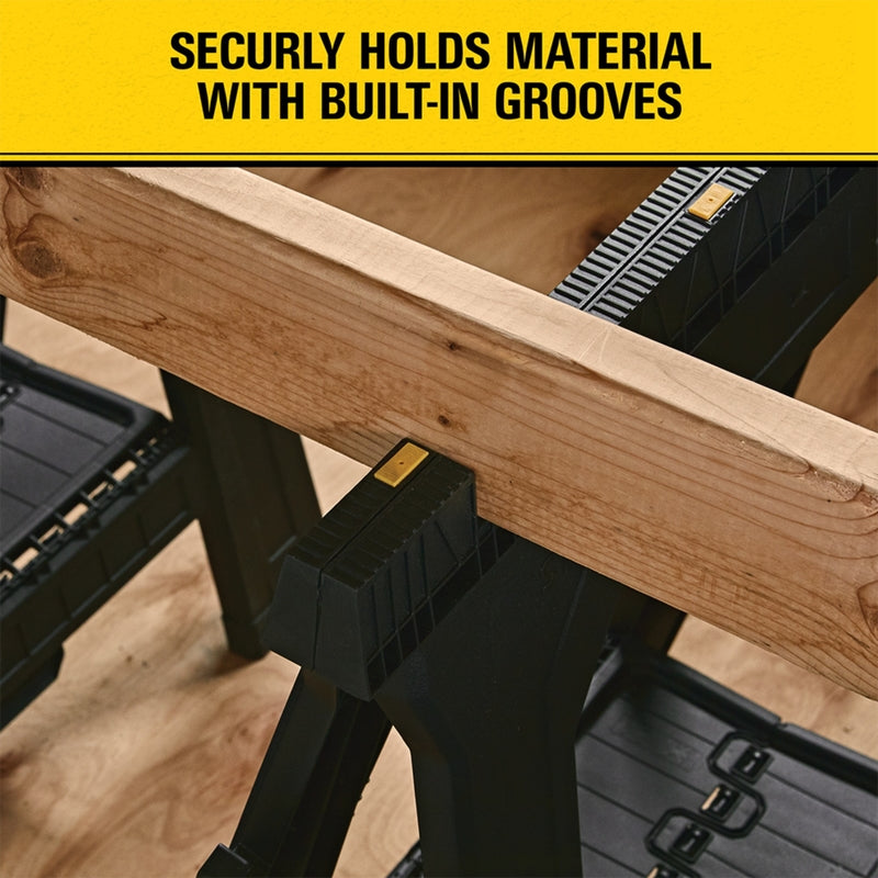 STANLEY 33 in. H X 27 in. W X 4 in. D Folding Sawhorse 1000 lb. cap. 2 pc