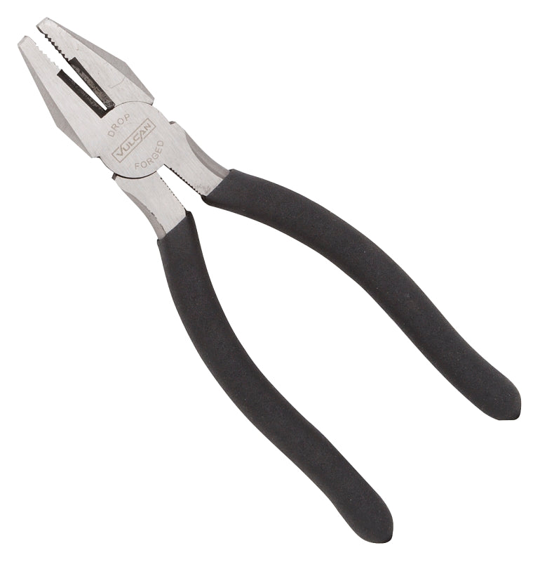 Vulcan JL-NP005 Linesman Pliers, 7 in OAL, 1.2 mm Cutting Capacity, 1-1/4 in Jaw Opening, Black Handle, 1 in W Jaw