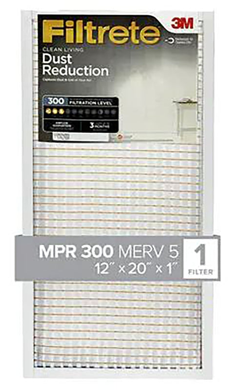 Filtrete 319-4 Air Filter, 20 in L, 12 in W, 5 MERV, 300 MPR, Pack of 4