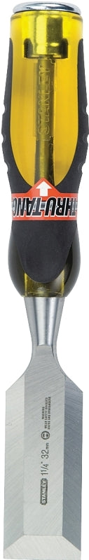 STANLEY Fatmax Thru-Tang 16-979 Chisel, 1-1/4 in Tip, 9 in OAL, Chrome Carbon Alloy Steel Blade, Ergonomic Handle