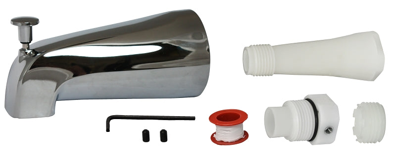 Plumb Pak PP825-35 Bathtub Spout, 16-1/2 in L, Chrome-Plated