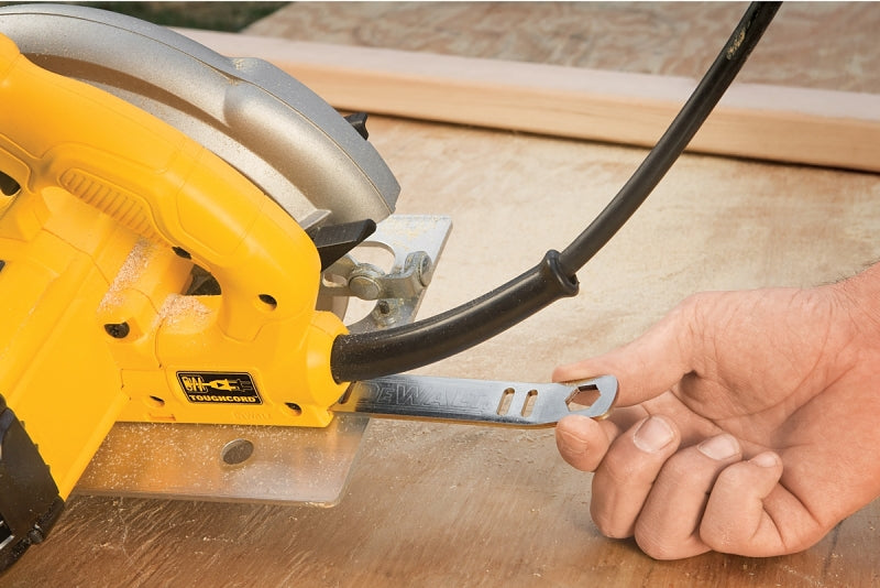 DEWALT DWE575 Circular Saw, 15 A, 7-1/4 in Dia Blade, 2 in at 45 deg, 2.55 in at 90 deg D Cutting, 5/8 in Arbor