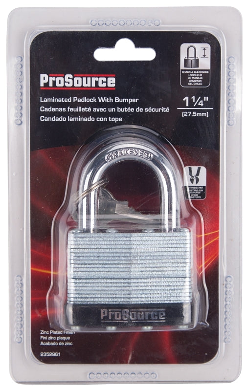 ProSource HD00038-3L Padlock, Standard Shackle, 11/32 in Dia Shackle, 1-1/2 in H Shackle, Steel Shackle, Steel Body