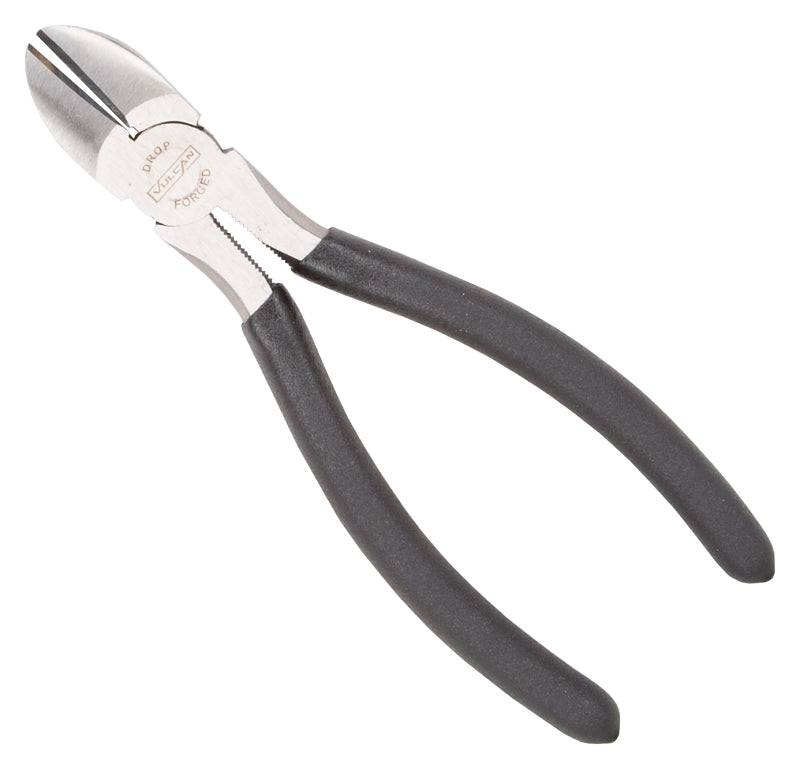 Vulcan JL-NP007 Cutting Pliers, 7 in OAL, 1 mm Cutting Capacity, 1 in Jaw Opening, Black Handle, Non-Slip Grip Handle