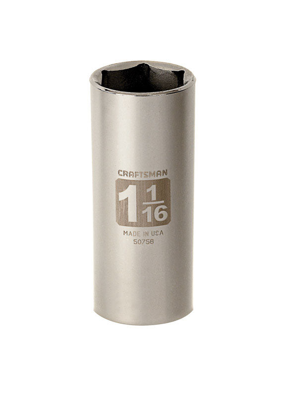 Craftsman 1-1/16 in. X 1/2 in. drive SAE 6 Point Deep Socket 1 pc