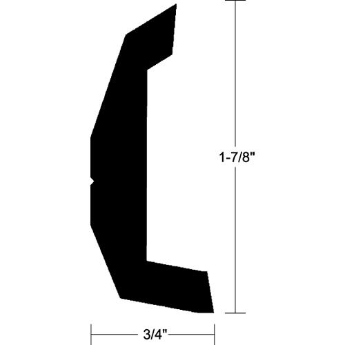 Rigid Vinyl Rub Rail, Black, 1-7/8″ H x 3/4″ W x 20' L