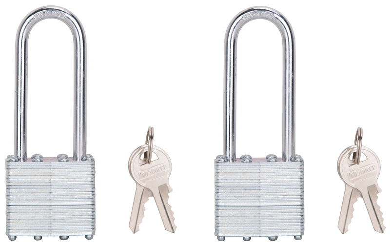 ProSource HD00020L-D-3L2 Padlock Set, Standard Shackle, 1/4 in Dia Shackle, 2-3/4 in H Shackle, Steel Shackle