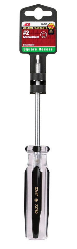 Ace No. 2 X 4 in. L Square Recess Screwdriver 1 pc, Pack of 3