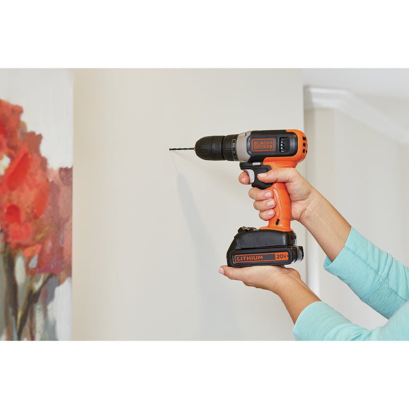 Black+Decker 20V MAX 3/8 in. Brushed Cordless Drill/Driver Kit (Battery & Charger), Pack of 2