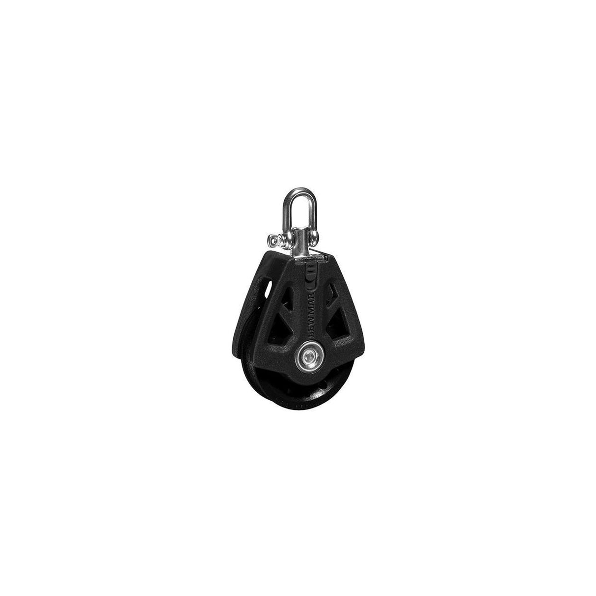 Lewmar 50MM Synchro Block, Single Black, 1/4″ - 3/8″ Line