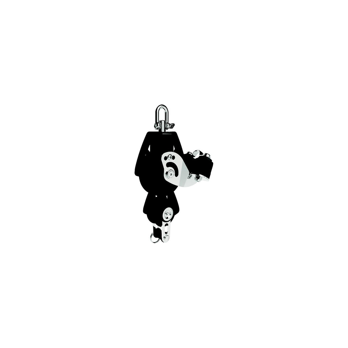 Lewmar 50MM Fiddle Block W/Cam & Becket, Black, 1/4″ - 3/8″ Line