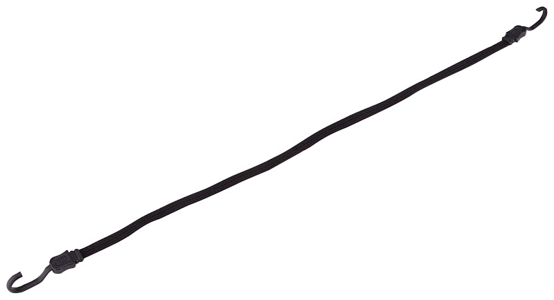 ProSource FH92106-5 Bungee Stretch Cord, 17 mm Dia, 40 in L, Polypropylene, Black, Hook End, Pack of 10