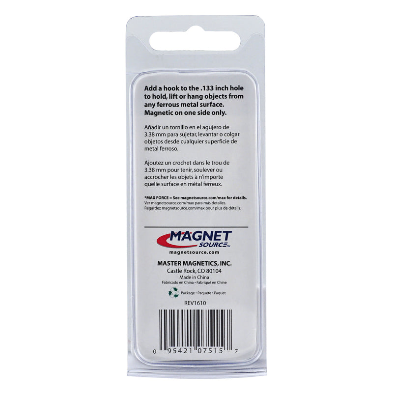 Magnet Source .18 in. L X 1.21 in. W Silver Round Base Magnet 10 lb. pull 2 pc