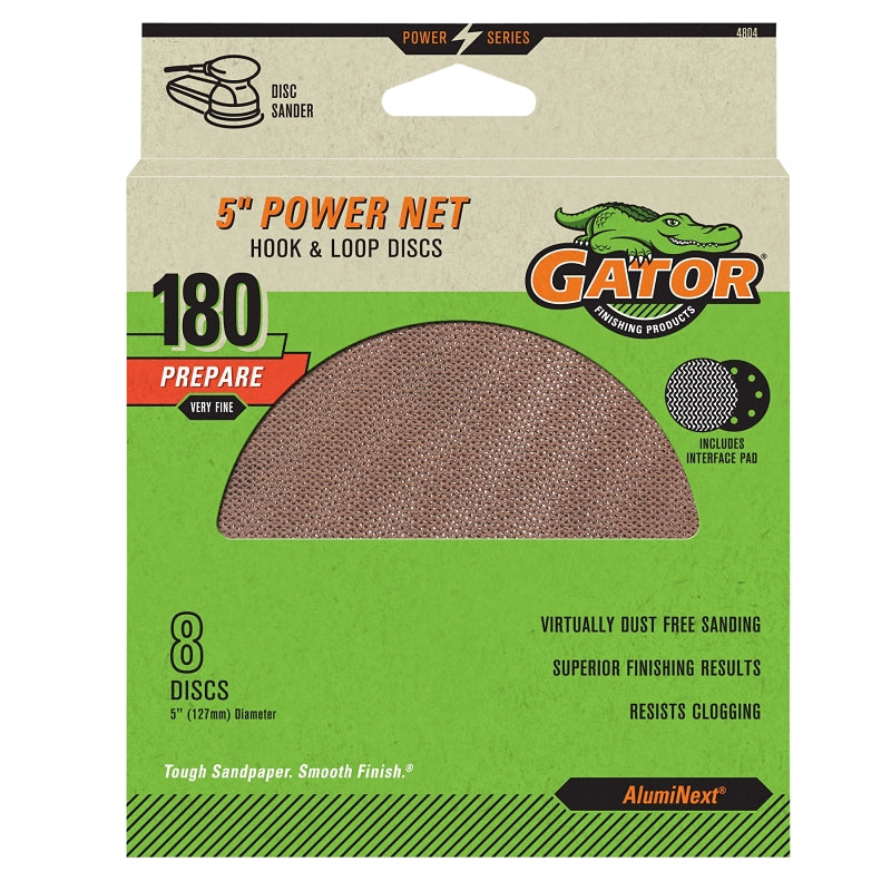 Gator 4804 Power Net Disc, 5 in Dia, 180 Grit, Very Fine