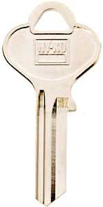 Hy-Ko 11010HR1 Key Blank, Brass, Nickel, For: Harloc Cabinet, House Locks and Padlocks, Pack of 10