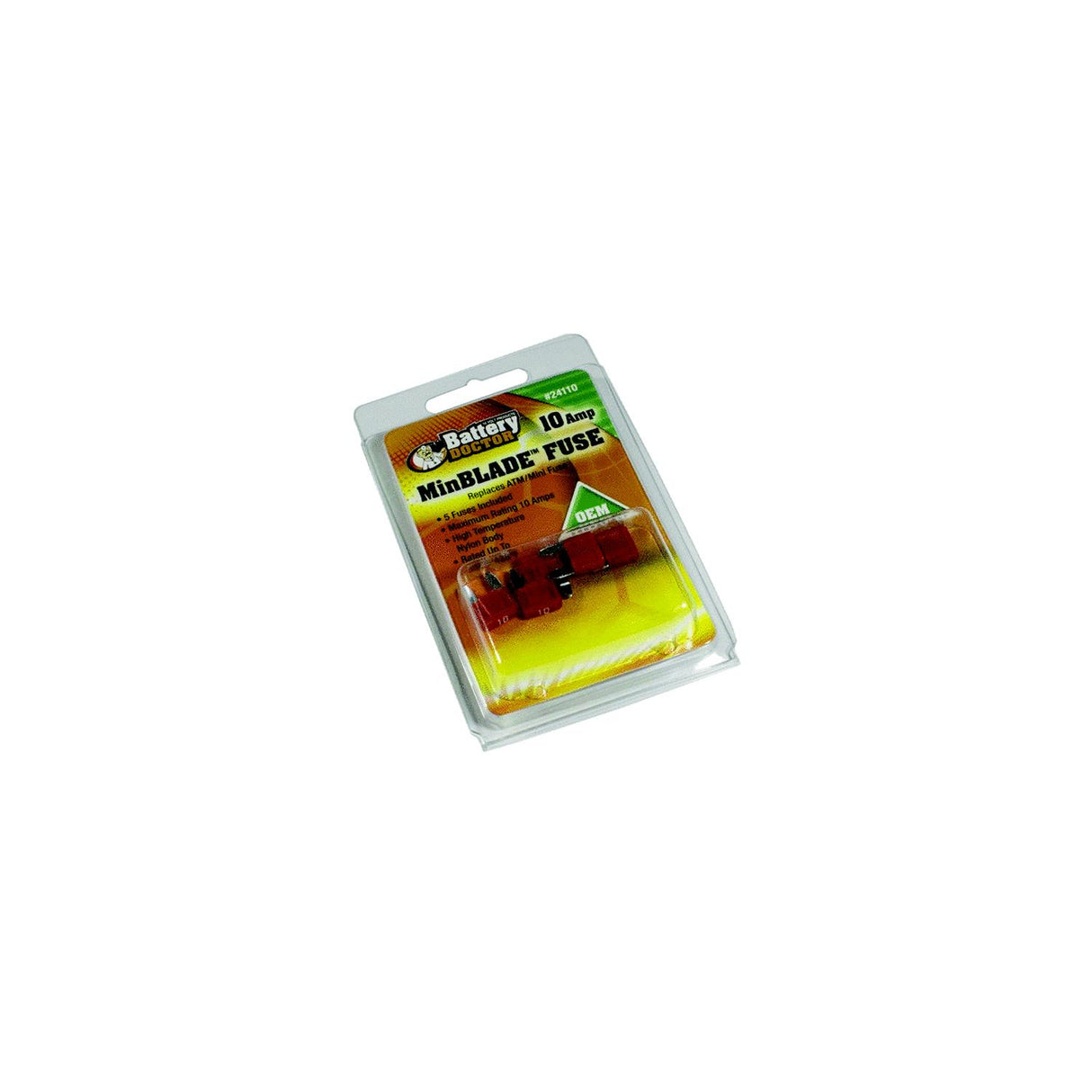 Battery Doctor Minblade Fuses, 10A, 5/Pk