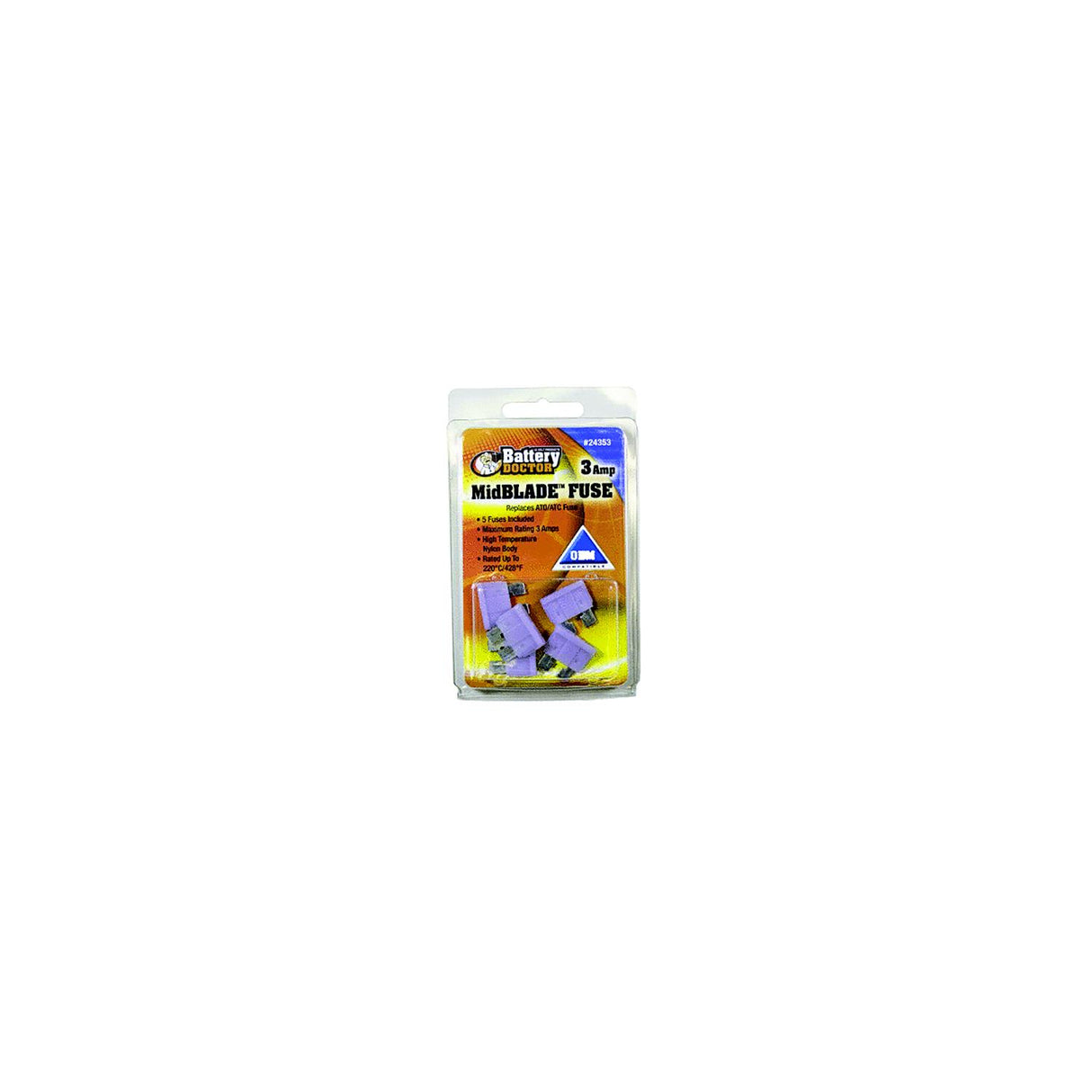 Battery Doctor Midblade ATO/ATC Fuses, 3A, 5/Pk