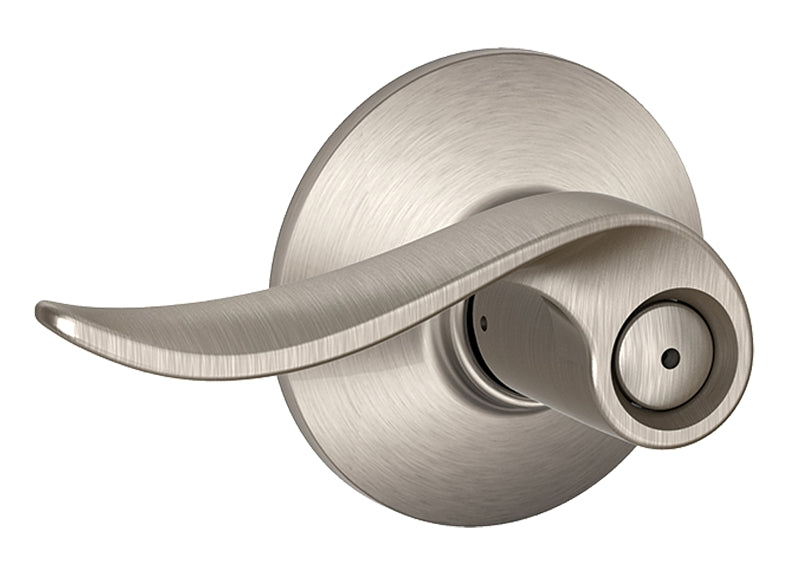 Schlage F Series F40VSAC619 Privacy Lever, Mechanical Lock, Satin Nickel, Metal, Residential, 2 Grade, ADA Compliant