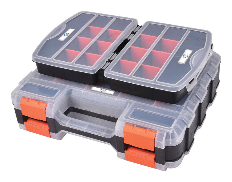 Home Plus 12 in. W X 8 in. H Storage Organizer Plastic 3 compartments Black, Pack of 6