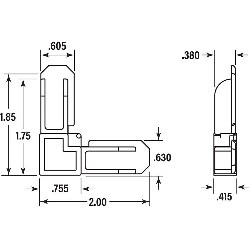 Prime-Line PL 14259 Screen Frame Corner, 6-1/4 in L, Plastic