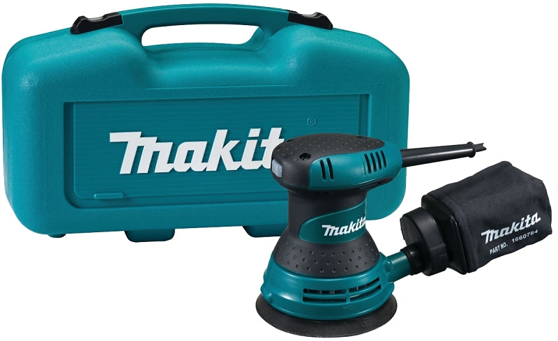 Makita BO5030K Series Random Orbit Sander, Includes: (1) Dust Bag (166078-4), (1) Plastic Tool Case (183782-0), 3 A