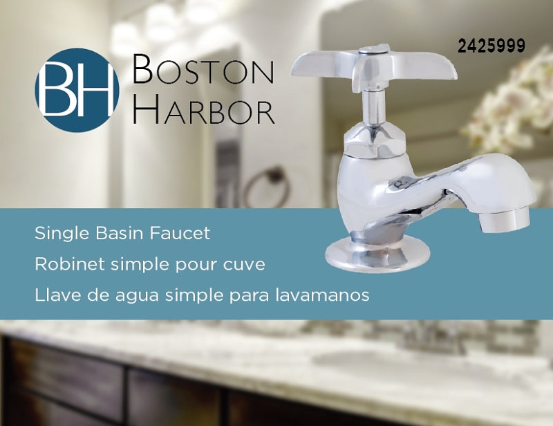 Boston Harbor LB61 Lavatory Faucet, 1-Faucet Handle, Brass, Chrome
