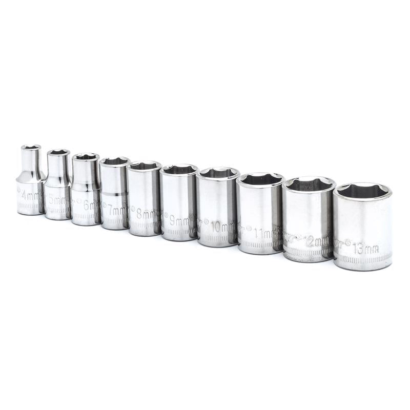 Crescent 1/4 in. X 1/4 in. drive Metric 6 Point Standard Socket Set 10 pc