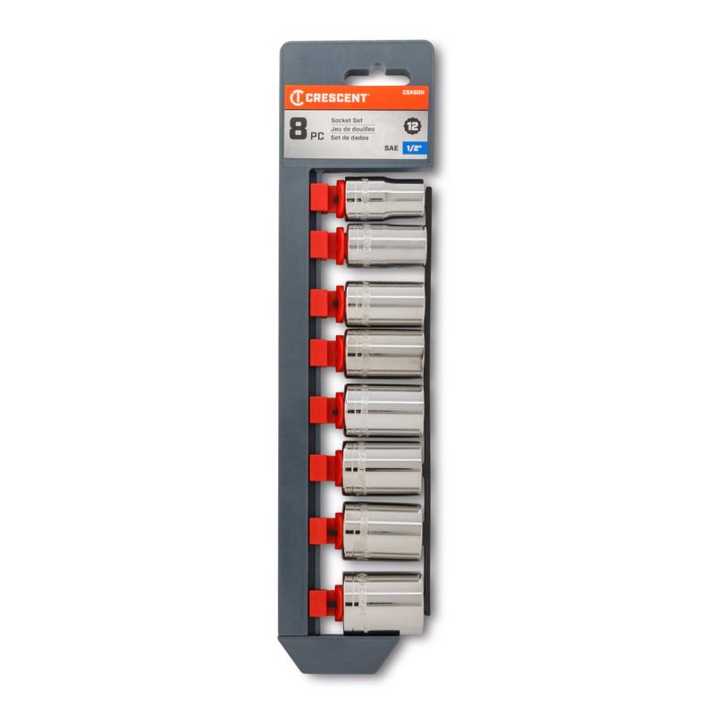 Crescent 1/2 in. X 1/2 in. drive SAE 12 Point Socket Set 8 pc
