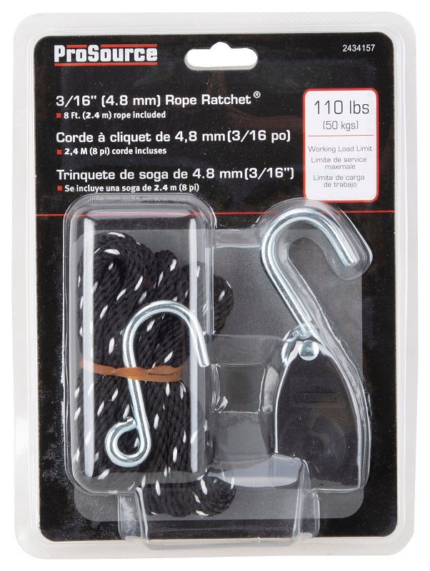 ProSource 10050-OI Rope Ratchet, Polypropylene/Steel, Black/White