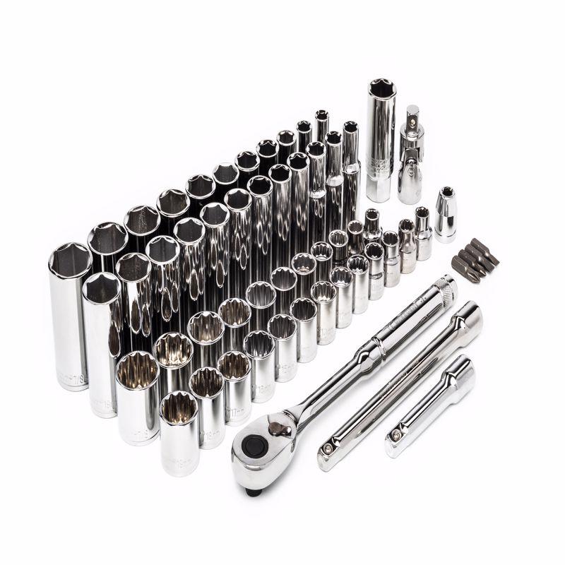 Crescent 3/8 in. X 3/8 in. drive Metric/SAE 6 and 12 Point Mechanic's Tool Set 57 pc