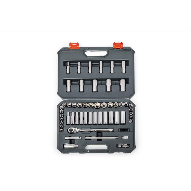 Crescent 3/8 in. X 3/8 in. drive Metric/SAE 6 and 12 Point Mechanic's Tool Set 57 pc