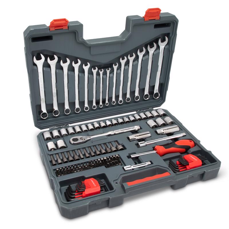 Crescent 3/8 in. drive Metric/SAE 6 and 12 Point Mechanic's Tool Set 128 pc