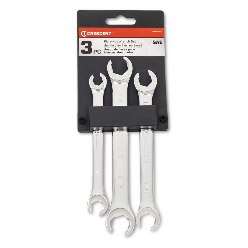 Crescent SAE Flare Nut Wrench Set 7.7 in. L 3 pk