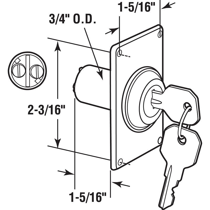 Prime-Line GD 52142 Electric Key Switch, Plastic