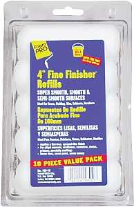 Foampro 165-10 Roller Refill, 3/8 in Thick Nap, 4 in L, Foam Cover, 10/PK