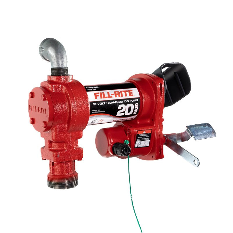 Fill-Rite FR4204H 12V DC, 20GPM Hi Flow Pump, Motor: 1/4 hp, 34 in L Suction Tube, 1 in Outlet, 20 gpm, Iron