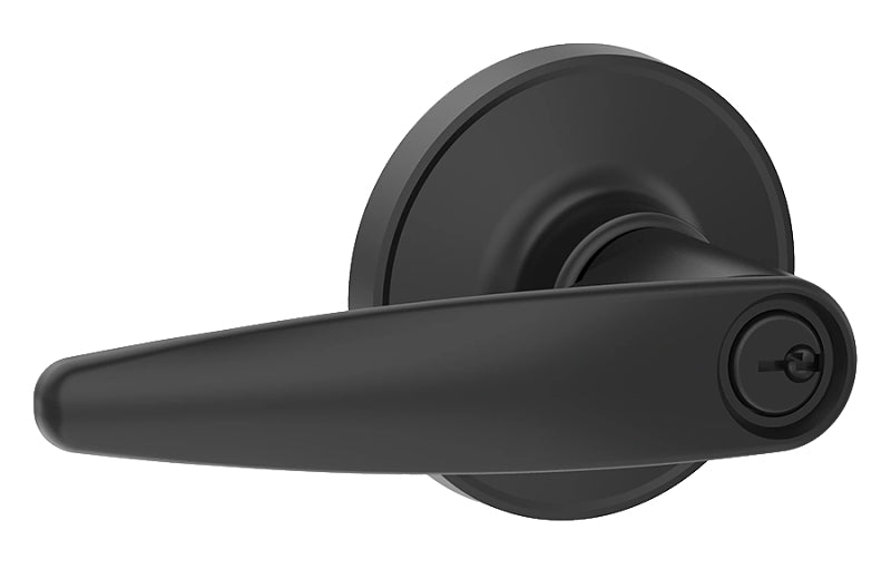 Schlage J Series J54 DOV 622 Entry Lever, Mechanical Lock, Matte Black, Metal, Residential, 3 Grade, ADA Compliant