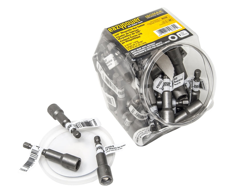 Isomax 00330 Magnetic Nut Setter, 3/8 in Drive, Hex Drive, 2-9/16 in L, 1/4 in L Shank, Hex Shank