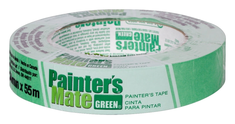 Painter's Mate 671372 Painter's Tape, 60 yd L, 0.94 in W, Rubber Backing, Green