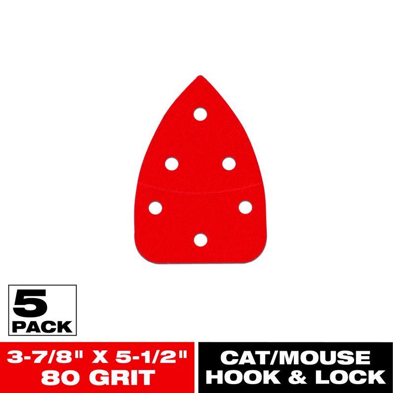 Diablo 5-1/2 in. L X 3-7/8 in. W 80 Grit Aluminum Oxide Mouse Sandpaper 5 pk